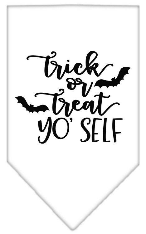 Trick or Treat Yo' Self Screen Print Bandana White Large